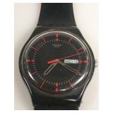 Vtg Swatch Black & Red 'Red-Hee' Quartz Wristwatch