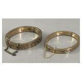 Victorian Era Gold-Filled Engraved Bangles