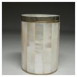 Mother of Pearl Panel Lidded Tea Caddy Jar c 1890