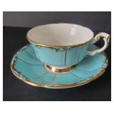 Paragon Teacup and saucer porcelain Turquoise