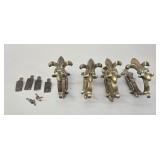 French Brass Fleur-de-Lis Curtain Tiebacks vtg