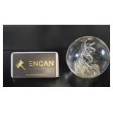 Mid-Century Controlled Bubble Glass Paperweight