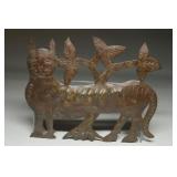 Haitian Oil Drum Cat Sculpture Signed Jonas Balan