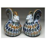 2X Tonala Mexico Rooster Figures El Palomar Mexico