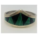 VTG Mexican Sterling Malachite Bangle