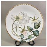 Early Hand-Painted Rose Cabinet Plate