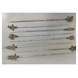 Vintage Turkish Figural BBQ Skewers (Set of 8)