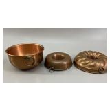 Antique Copper Bundt & Ring Molds with Egg White