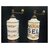 VTG Couleuvre Porcelain Mill Salt & Pepper Set
