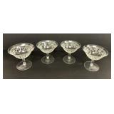 1930s Needle-Etched Champagne Coupe Set
