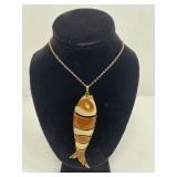 Dï¿½Orlan (2340) articulated enamel fish on a