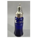 Vintage Cobalt Glass and EPNS Sugar Sifter