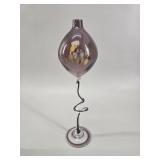 Murano Style Art Glass Spiral Stem Bud Vase