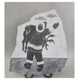 Siku Inuit Caribou Hunter Soapstone Plaque