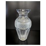 Czech Cut Crystal Diamond & Flute Urn Vase