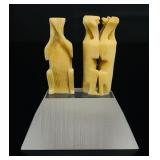 Monkey Figurine Trio on Lucite Museum Mount