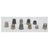 10 Antique & Vintage Metal Sewing Thimbles