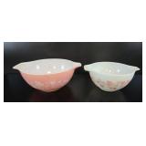 2 Pyrex Pink Gooseberry Mixing Bowls, # 441 & 442