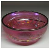 Jim Norton Art Glass Iridescent Console Bowl