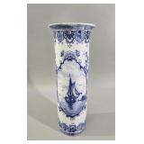 Dutch Delftware Blue and White Spill Vase