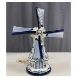 Hand-Painted Large Delft Holland, Windmill lamp