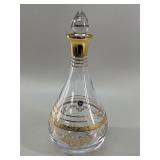 Pasabahce Gold-Trimmed Turkish Crystal Decanter