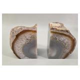Polished Brazilian Agate Geode Bookends