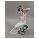 Shiwan Glazed Porcelain Maiden Figurine