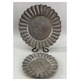 Persian Qajar Style Repoussï¿½ Silvered Plates