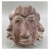 Teotihuacan Style Triple-Face Clay Mask