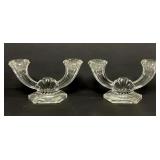 Val-St-Lambert Noel Landier Double Candelabras