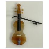 Vintage Hand-Carved Agate & Stone Violin