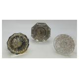 Antique Glass Door Knob Trio