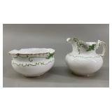 Aynsley Hand-Painted and Gilt Creamer and Sugar