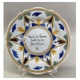 Antique French Faience Cabinet 'Motto' Plate