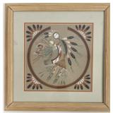 Large Navajo Yei Sand Painting on Board