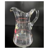 'Lembranï¿½a de Setï¿½bal' Hand-Painted Glass Pitcher