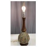 MCM 'Genie Bottle' Ceramic & Walnut Lamp