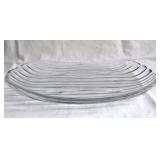 Hand made Ribbed and Footed Glass Serving Tray