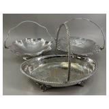 3 Silver Plated Handled Baskets VTG