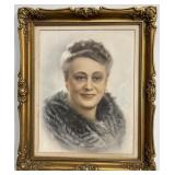 Signed 1939 Photograph of Wealthy Lady / Gilded