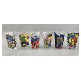 Mixed DC and Marvel Comic Character Glass Set
