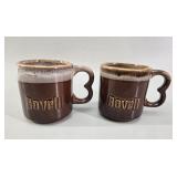 Pair of Vintage Bovril Stoneware Mugs