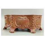 Vintage Scroll & Lattice Footed Ceramic Planter