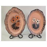 Pair of Yvette Terracotta Floral Wall Plaques