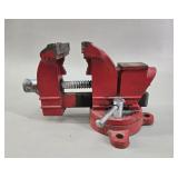 Red Swivel Base Bench Vise vtg