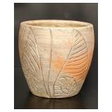 Sgraffito Ammonite Terracotta Planter