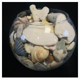 VTG Sea Shell and Coral Collection in Glass Bowl