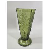 Glass Harvest Grape Footed Vase vtg