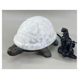 Slag Glass Turtle Accent Lamp - Cast Metal Base